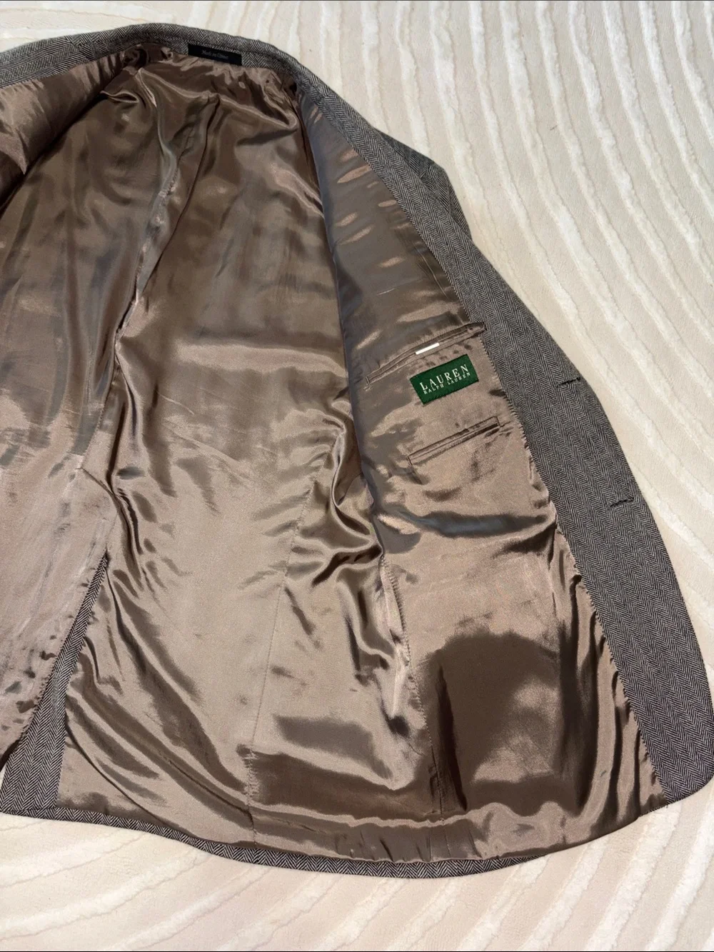 Ralph Lauren Gray Herringbone Two-Button Sport Coat